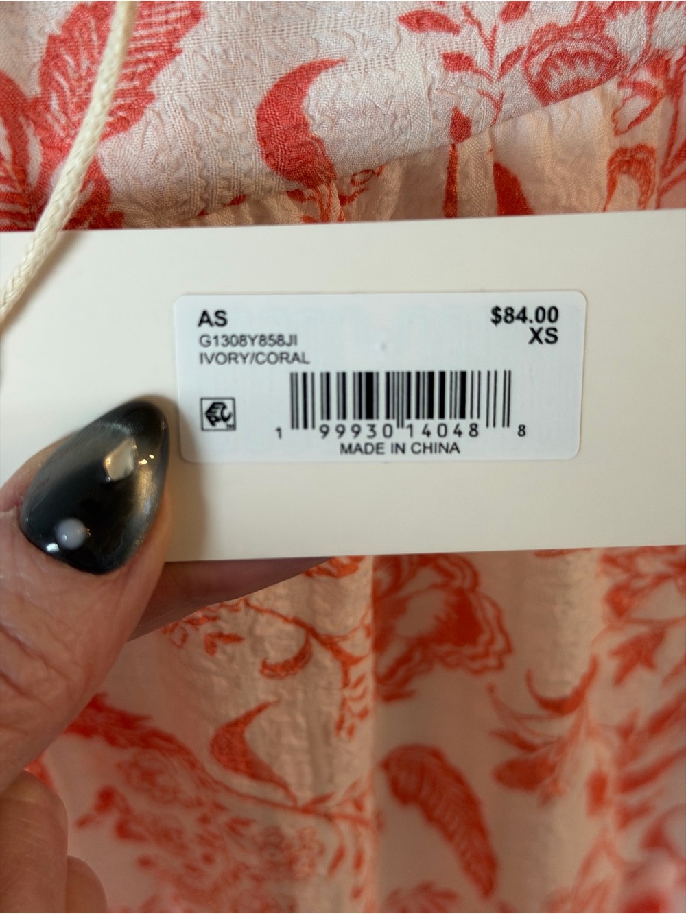 Altar'd State Coral & Cream Floral Tiered Maxi Skirt - Picture 4 of 4